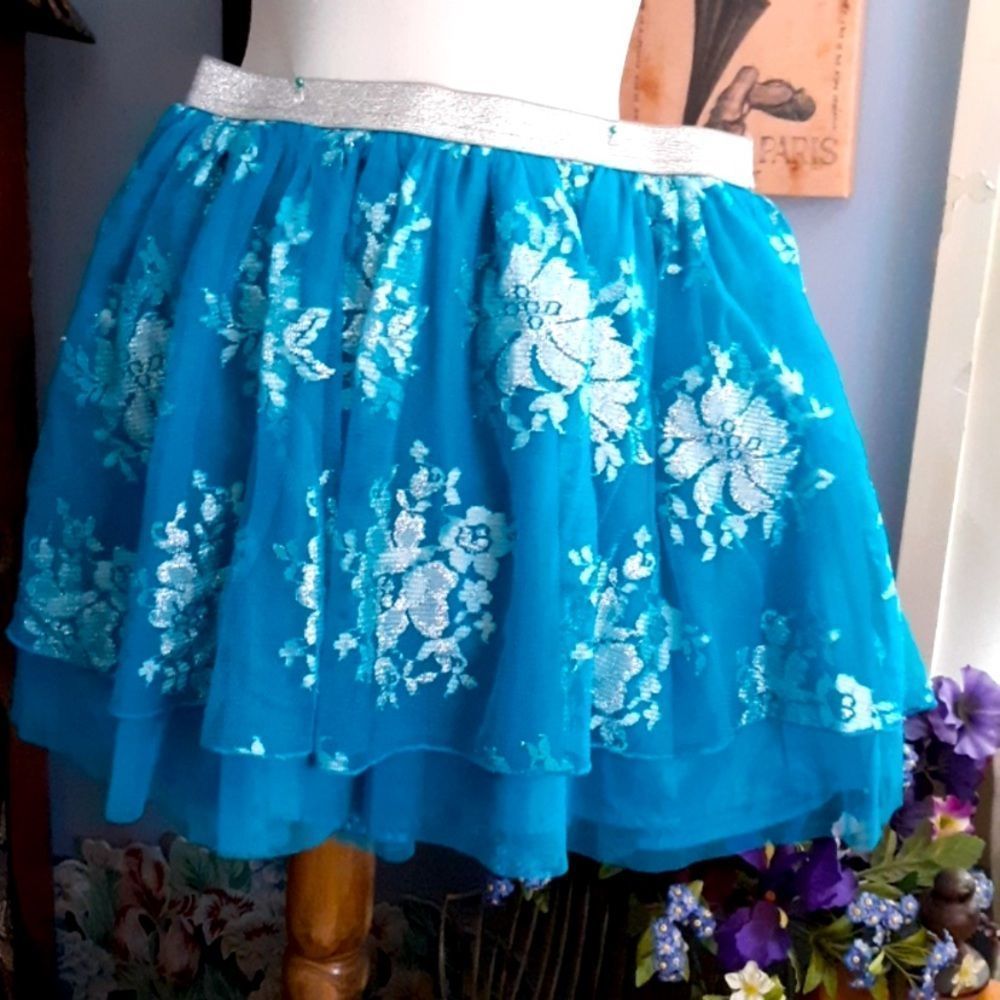 Justice 3~layered sparkly tulle skort NWOT
